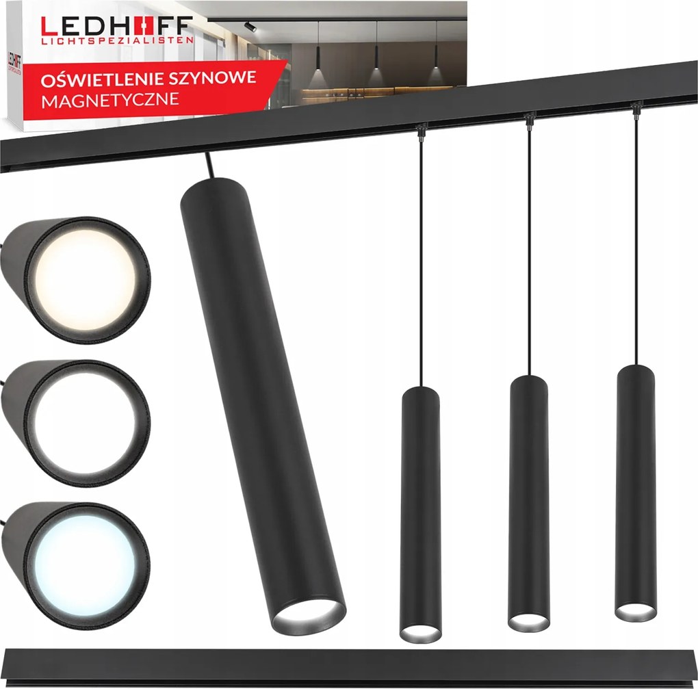 Mágneses szalag 1m 3x Led spot lámpa 12W Kábel 3 Szín M20