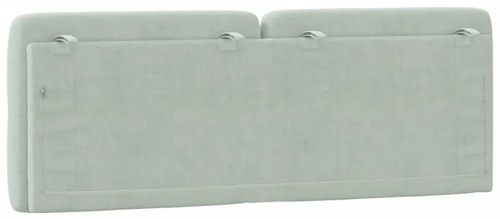 világosszürke bársony fejtámla párna 120 cm