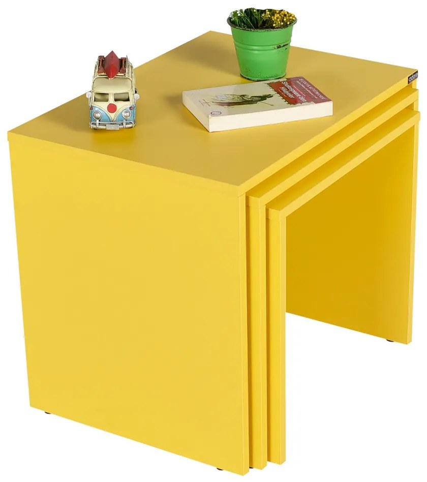 SHP Yellow tárolóasztal SHP sárga, 3 db