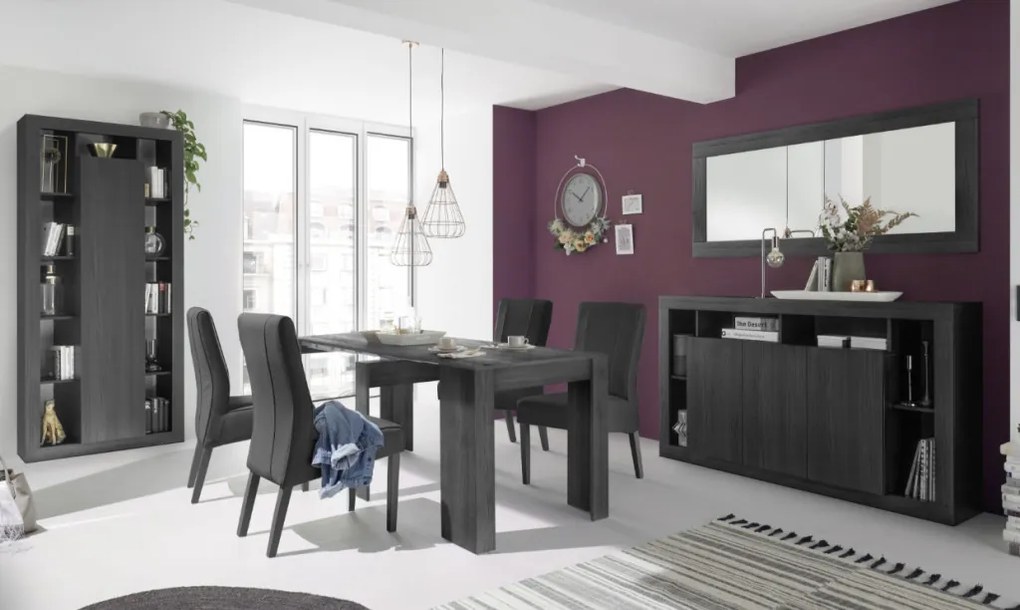 RIMINI tükör laminált fekete kőris