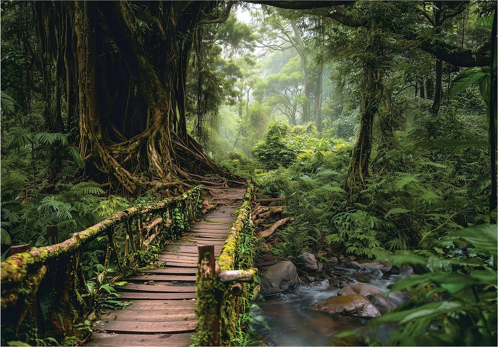 Fotótapéta Fák 3D Út Az Erdőben Természet Falra Hálószoba Nappali 200x140