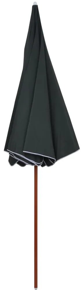 antracitszürke napernyő acélrúddal 300 cm