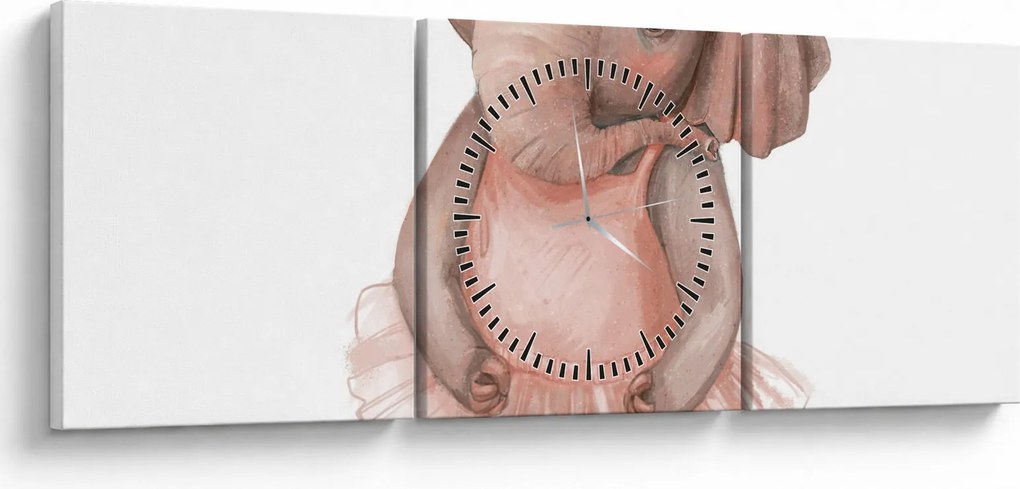 Kép - Akvarell állatka N⁰5 (órával) (90x30 cm)