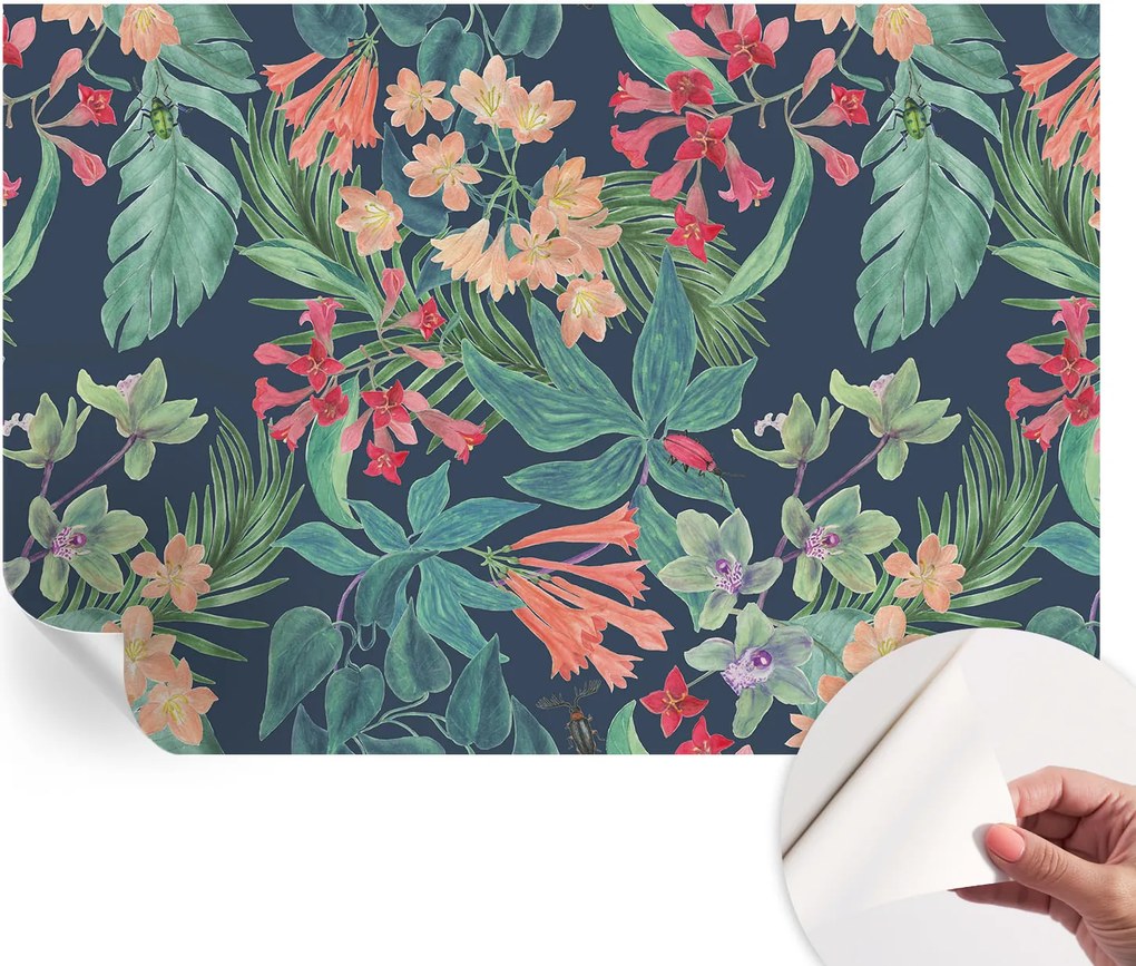 Matt öntapadós fotótapéta Falra Trópusi virágok 152x104 cm