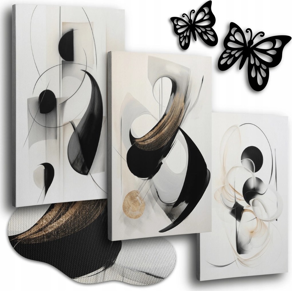 Vászonkép 150x70 cm Nappali Képek Modern Art Fekete Húzások