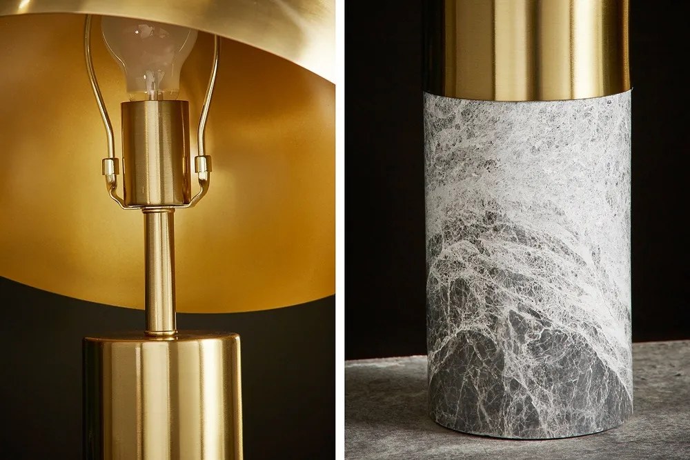 Design asztali lámpa Aamira 52 cm márvány szürke