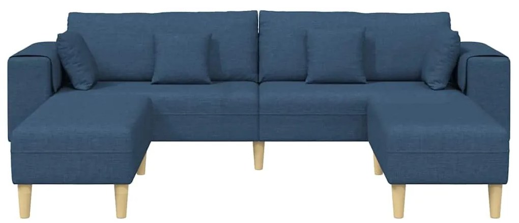 Szövet kanapé párnával 3 pcs Kék 208 cm szövet