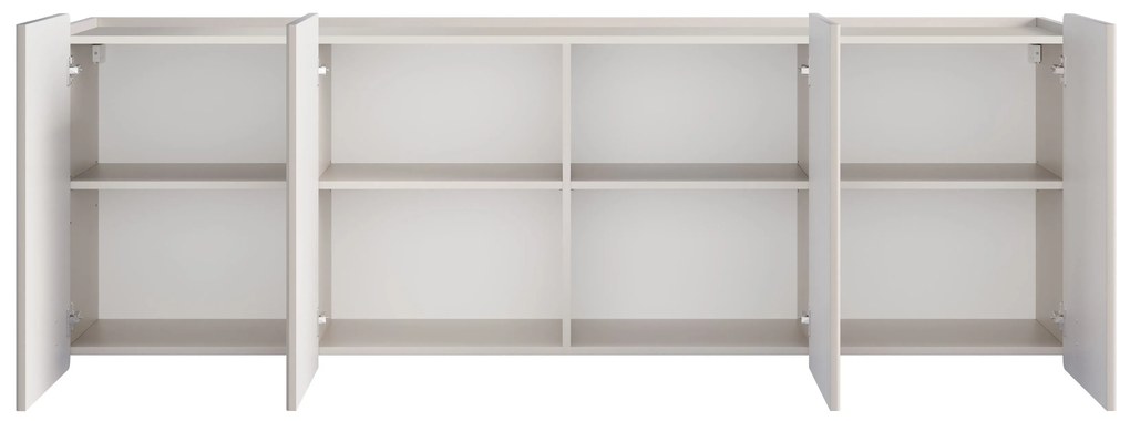 Malmi függesztett négyajtós komód 200 cm - kasmír / fekete