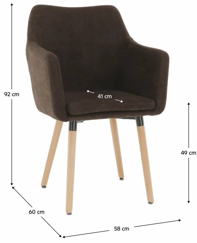 Étkező fotel, sötétbarna anyag/bükk, DABIR