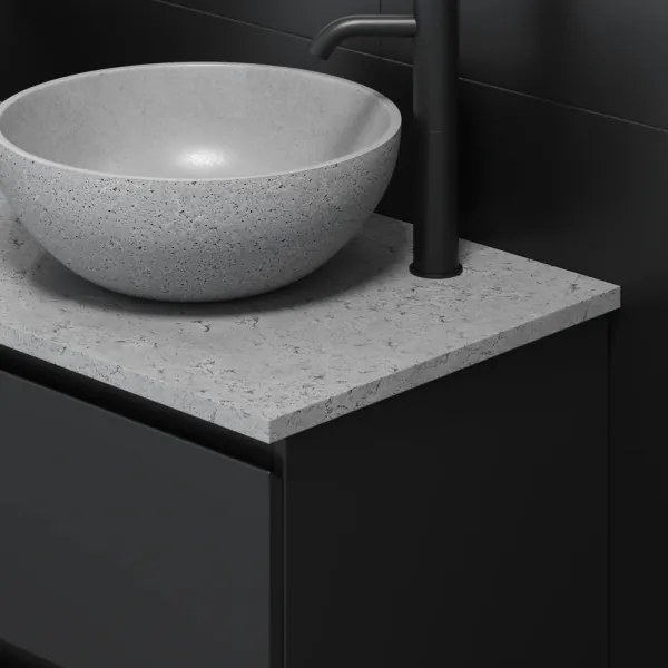 BATH DELUXE 06-039-19-23-00 - BERGEN ráépíthető mosdó, átmérő 39 cm, beton/szürke