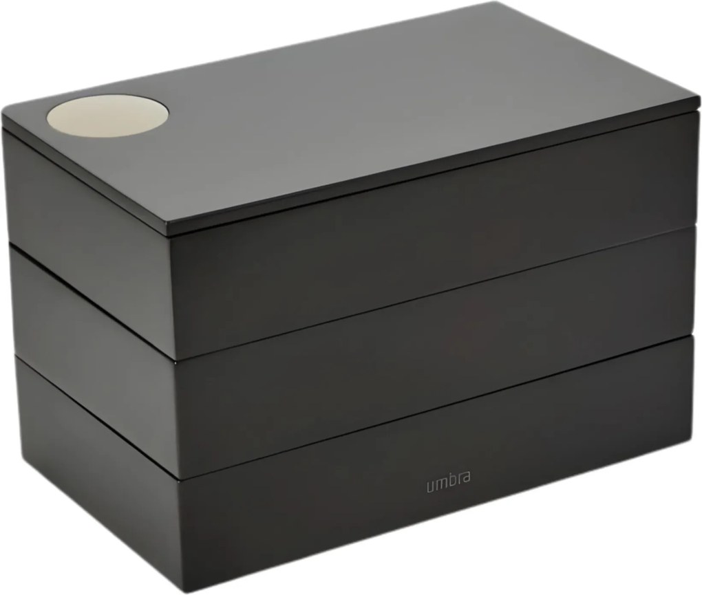 Ékszertartó fekete összecsukható fésülködőasztal doboz Spindle XX