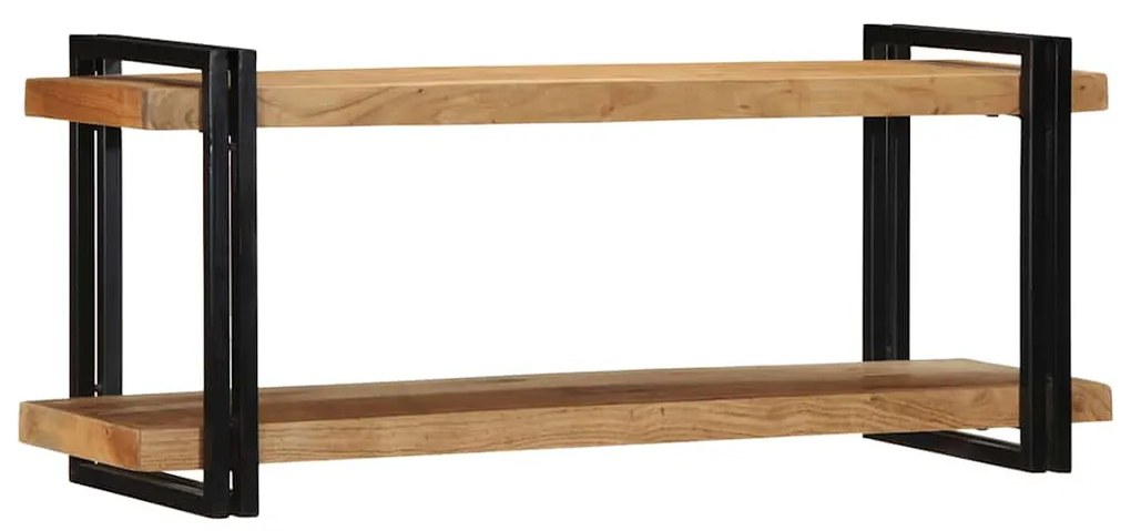 fali polc 110x33x45 cm tömör fa akácfa