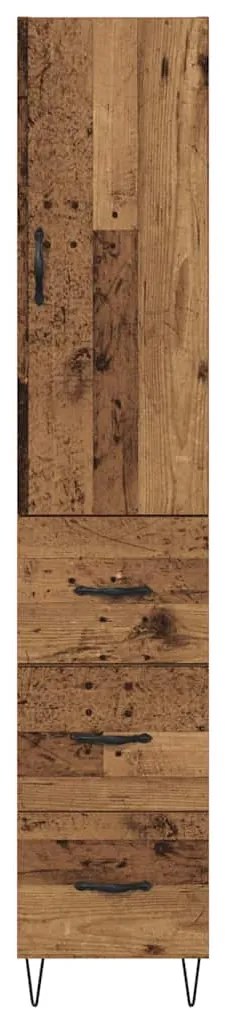 Magasfiú fiókkal Régi fa 69,5 x 34 x 180 cm Faanyag