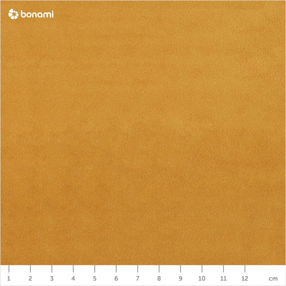 Lento sárga bársony kanapé fekete lábakkal, 198 cm - Kooko Home