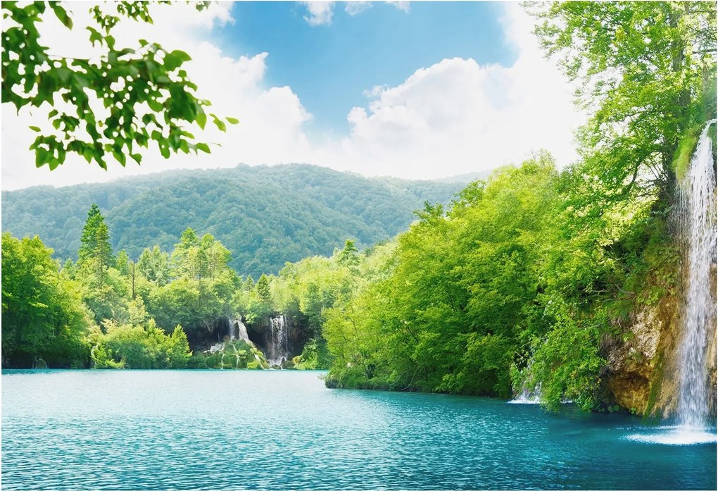 Fali fotótapéta Étkezőbe Természetes vízesés 152x104 Ragasztó