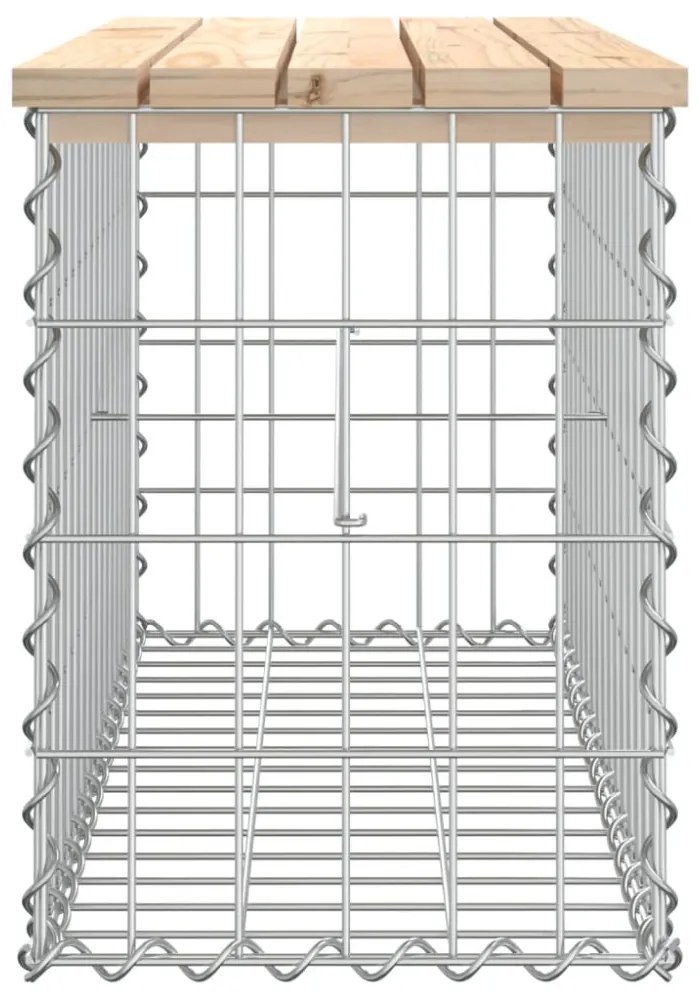 tömör fenyőfa gabion kerti pad 83x31,5x42 cm