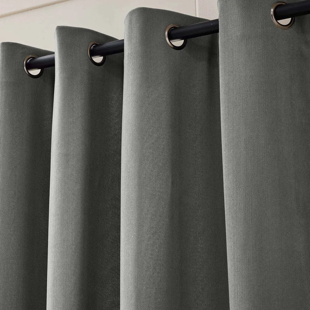 Antracitszürke kordbársony termo függöny 140x260 cm Madison – douceur d'intérieur
