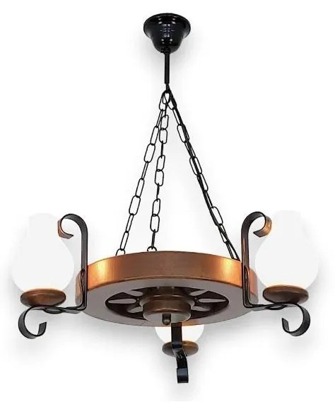 Brilagi - Csillár láncon ROATA 3xE14/40W/230V bükkfa/dió