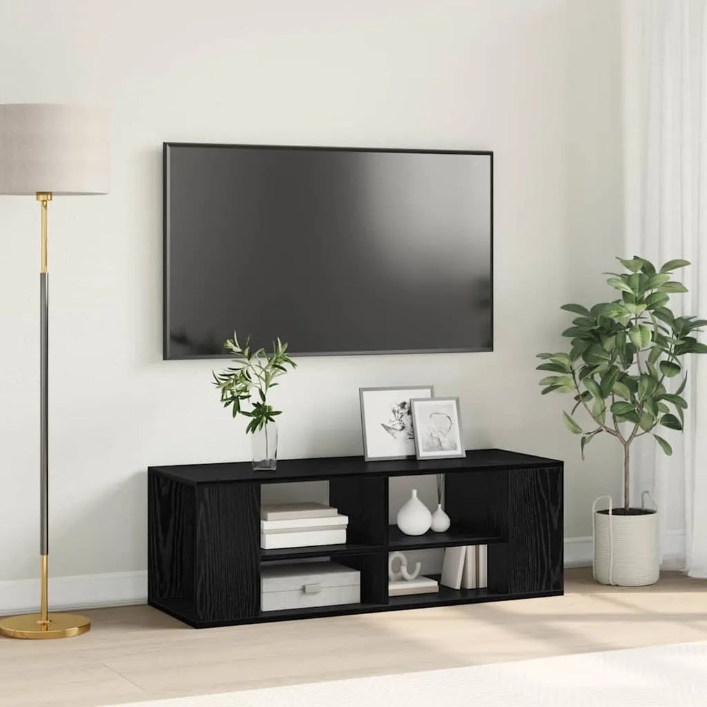 Fali TV szekrény Musta tammi 102 x 35 x 35 cm Faanyag