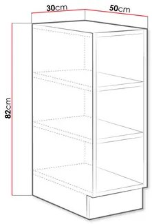 Alsó konyhai regál Vintageline 30 D OTW BB (fehér) . 1103350