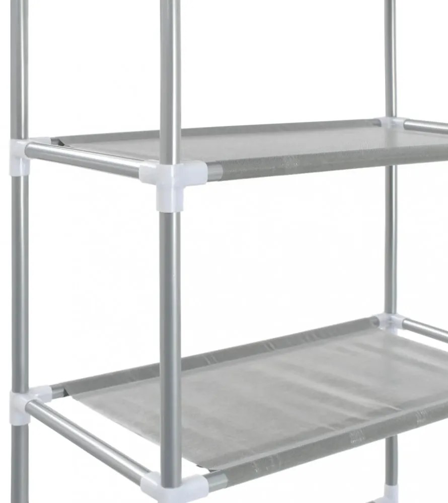 3-szintes ezüstszínű alumínium tárolóállvány 53 x 28 x 169 cm