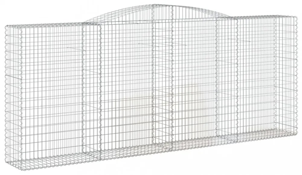 2 db íves horganyzott vas gabion kosár 400x50x160/180 cm