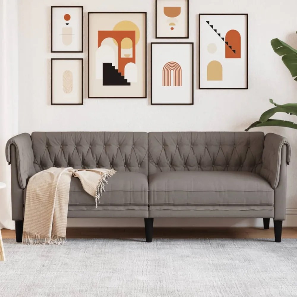 tópszínű 3 személyes szövet Chesterfield kanapé
