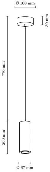 Spot-Light 1551174 - LED Csillár zsinóron PIPE 1xGU10/5W/230V matt tölgy