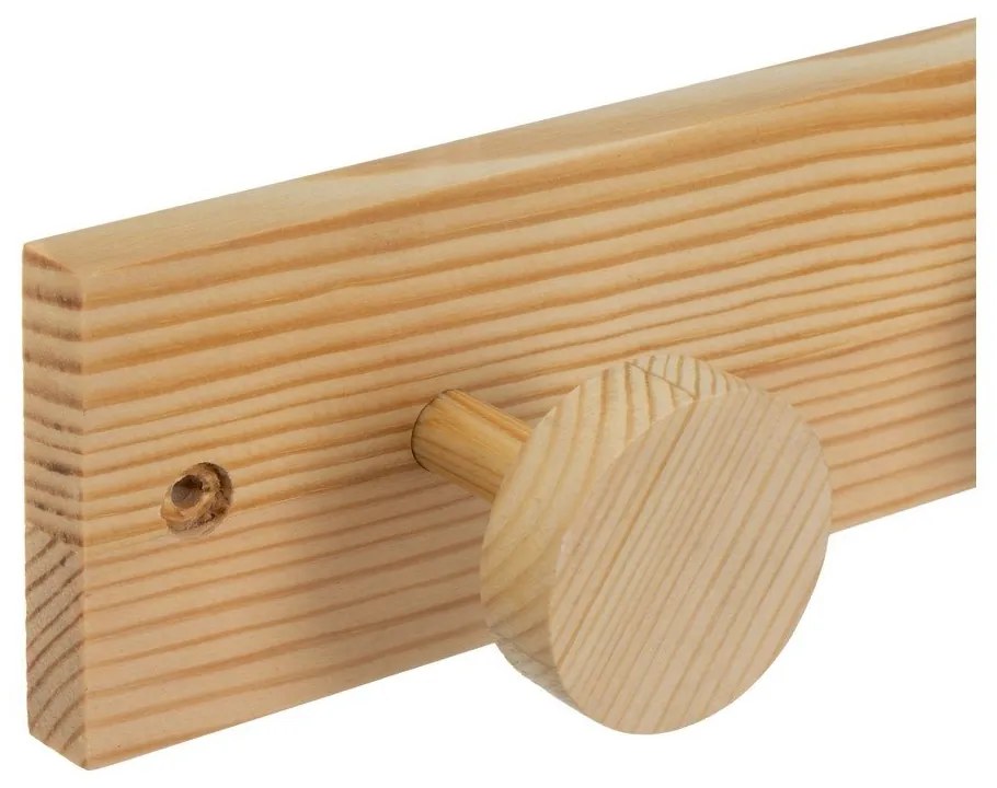 Natúr színű borovi fenyő fali fogas 40 cm Anillos – Casa Selección