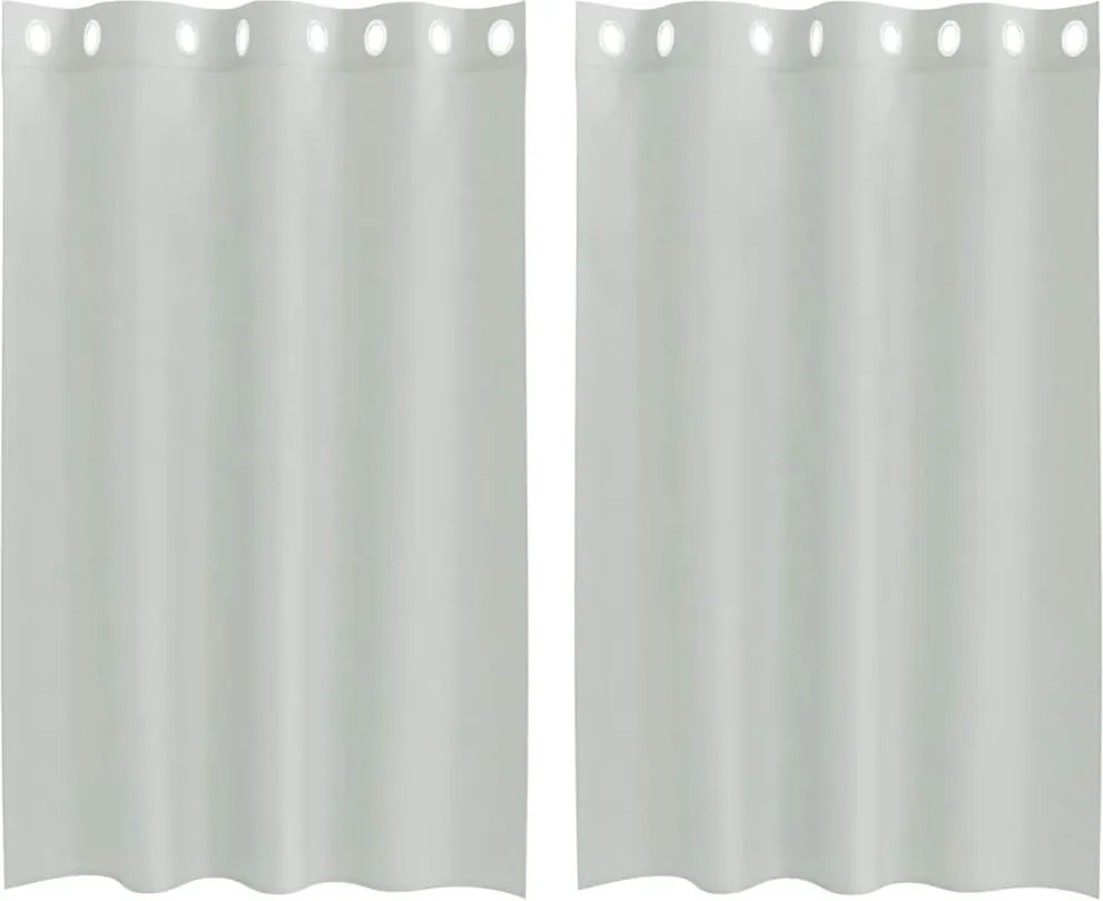 vidaXL 2 db világosszürke fátyolfüggönyök rojtokkal 140x175 cm