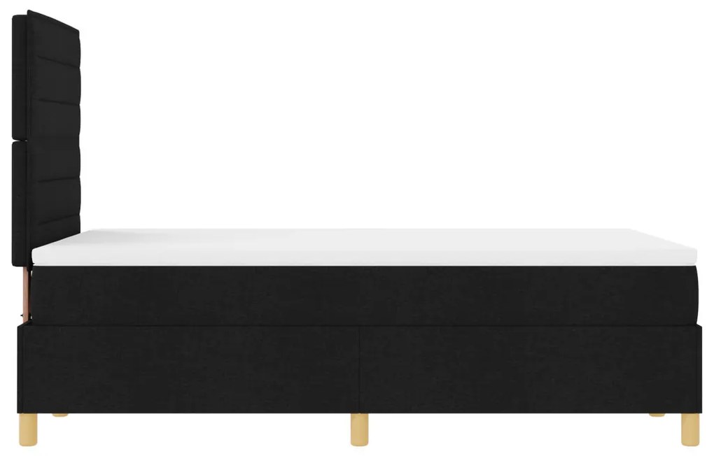 boxspring ágy matraccal fekete kicsi kétfős szövet