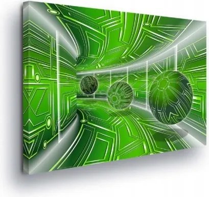 Vászonkép 80x60 Zöld High-Tech Futurisztikus Alagút a dolgozószobába