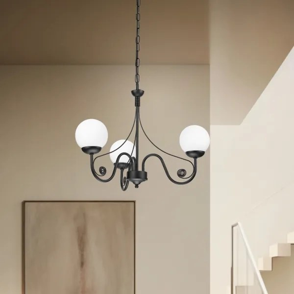 Brilagi - LED Csillár láncon COTTAGE 3xG9/40W/230V fekete/fehér