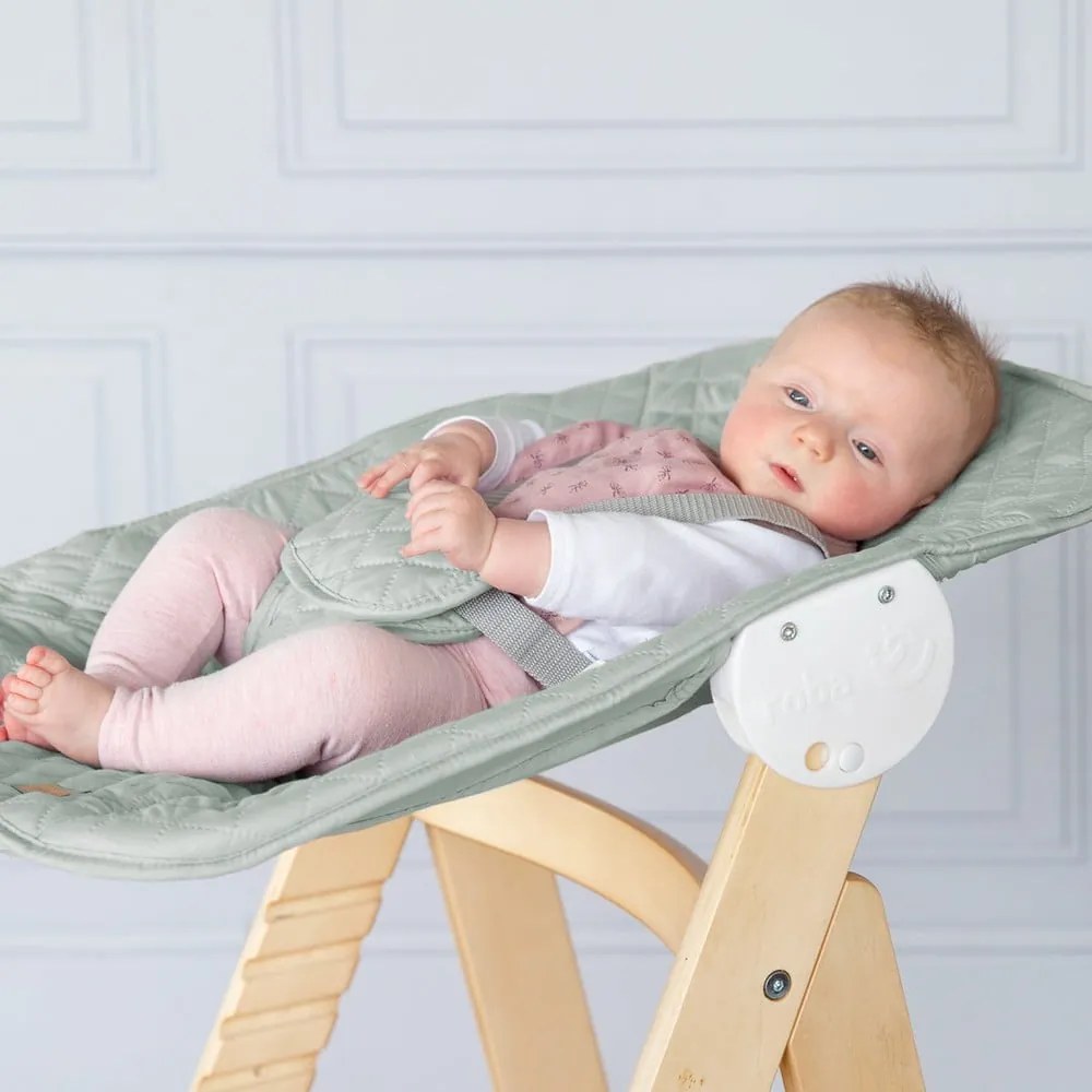 Világoszöld-natúr színű etetőszék Style Born Up 2in1 – Roba
