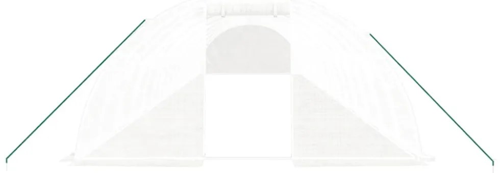 fehér acélvázas melegház 64 m² 16 x 4 x 2 m