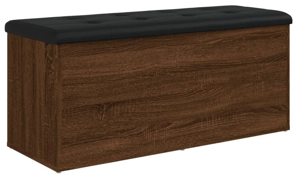 barna tölgy színű szerelt fa tárolópad 102 x 42 x 45 cm