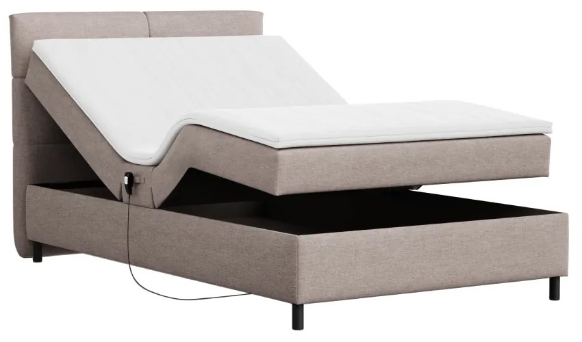 Elektromos állítható ágy, boxspring, bézs, 120x200, BOSTON