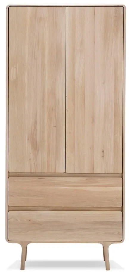 Fawn tömör tölgyfa ruhásszekrény 2 fiókkal - Gazzda