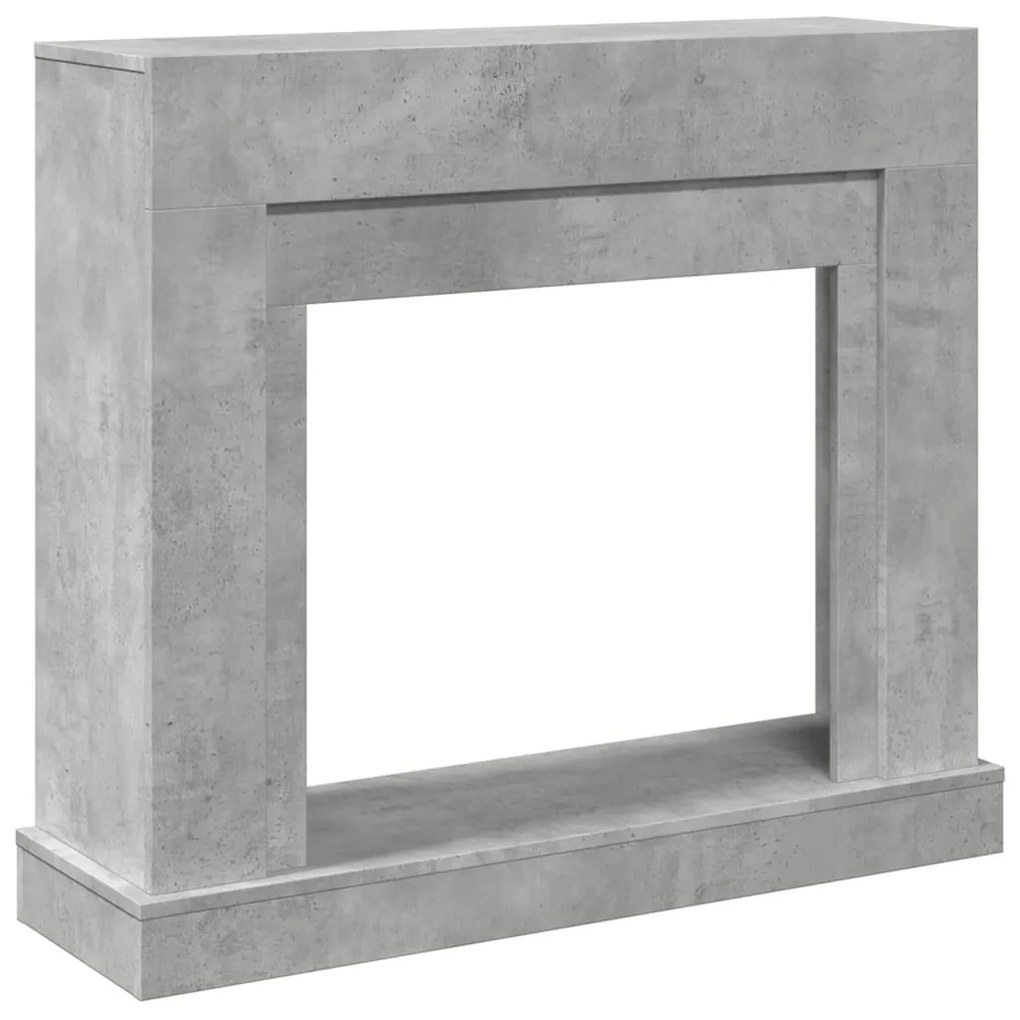 betonszürke szerelt fa kandallóburkolat 100 x 30 x 87,5 cm