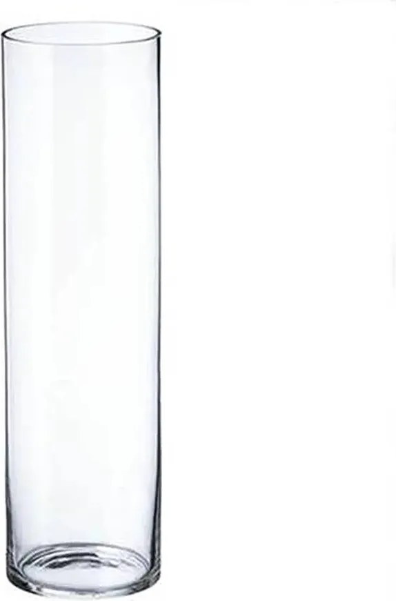 Magas üveg váza henger H-60 cm D-15 cm süllyesztett