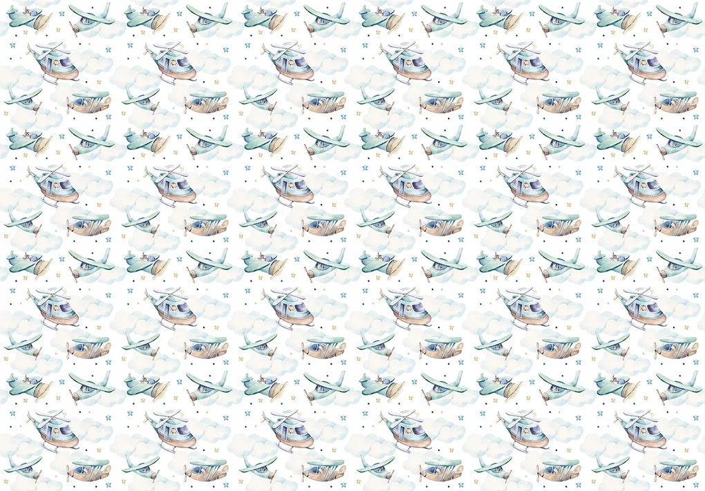 Fotótapéta Repülőgépek Helikopterek a felhőkben a gyerekszobába 520x318 +ragasztó