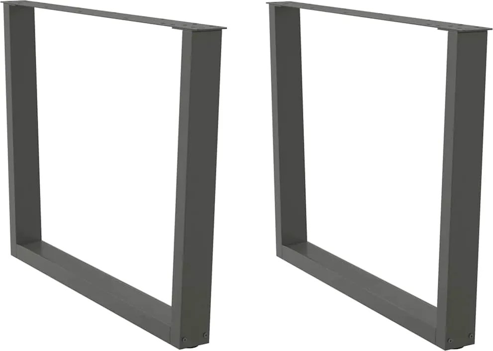 vidaXL 2 db antracitszürke étkezőasztal V-alakú láb 100 x (72-73,3) cm acél étkezőasztal láb