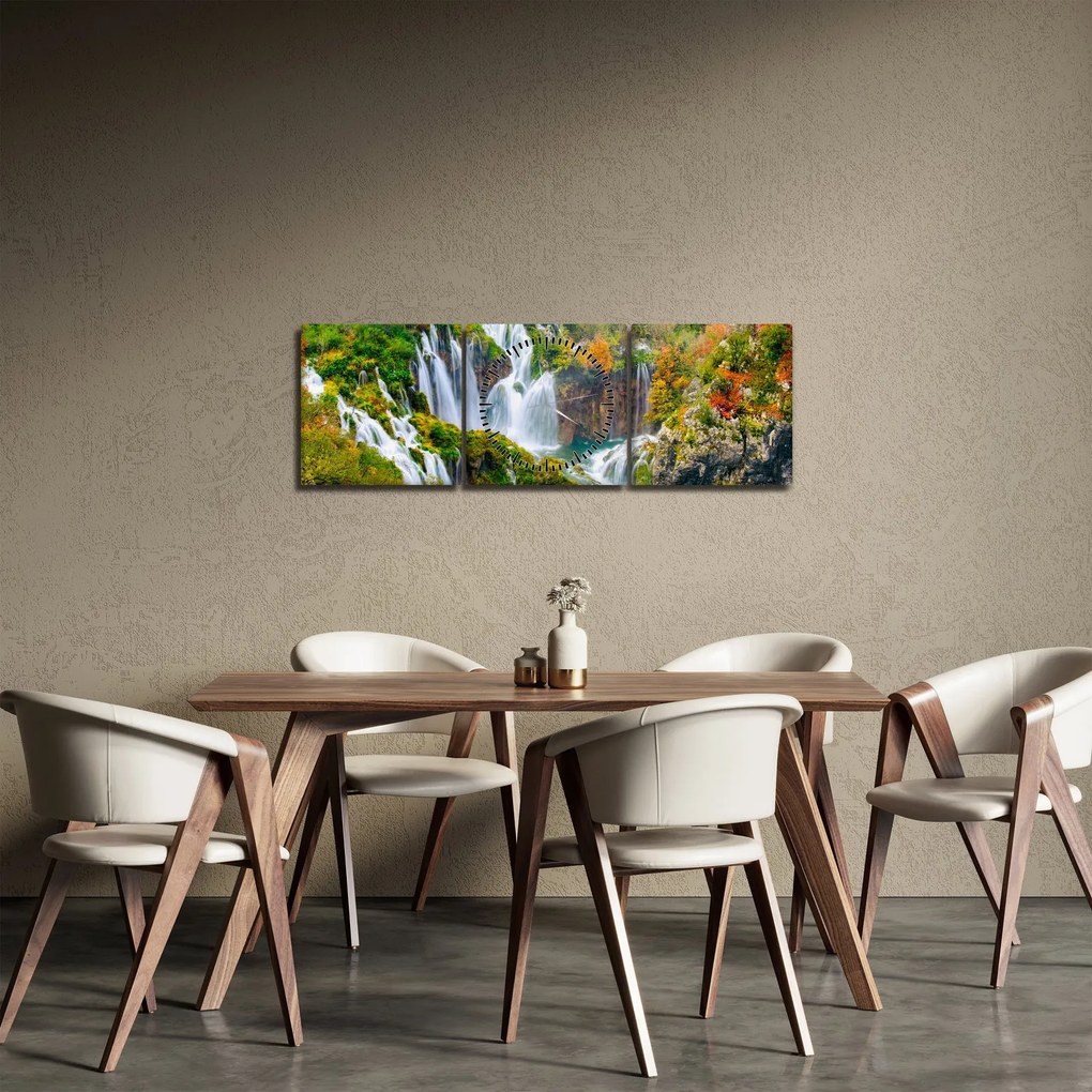Kép - Plitvicei-tavak Nemzeti Park (órával) (90x30 cm)