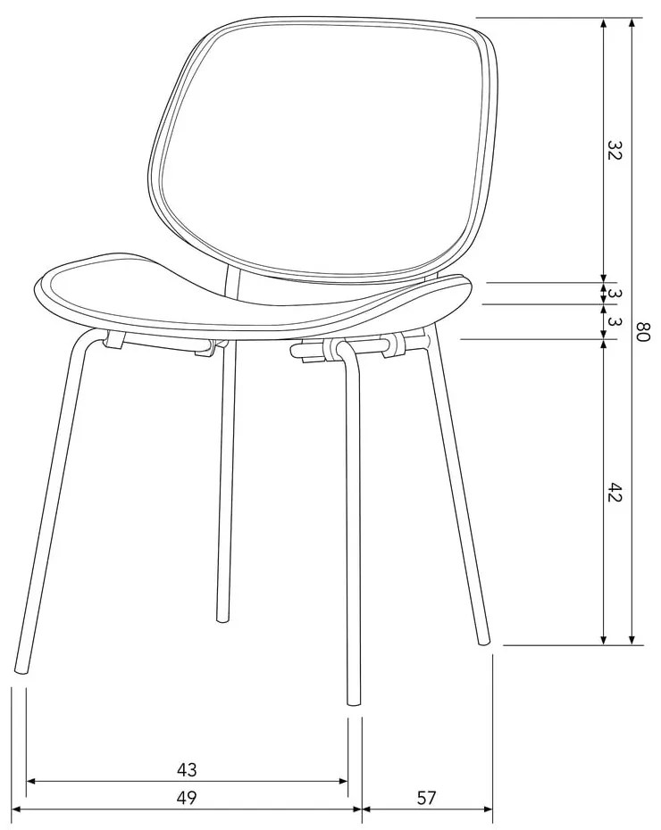 Fekete bőrutánzat étkezőszék szett 2 db-os Close In – WOOOD