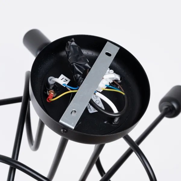 Sollux SL.1435 - Felületre szerelhető csillár  LOOP 5xE27/15W/230V fekete