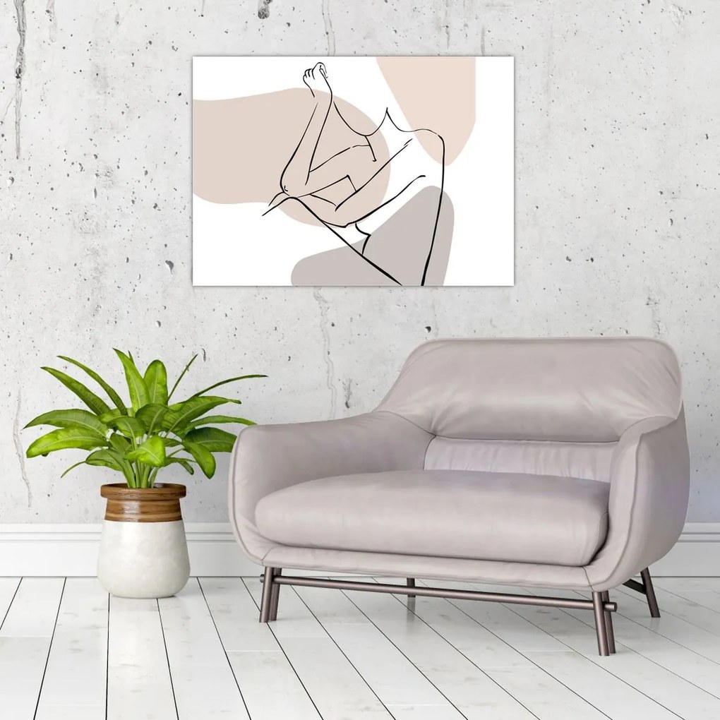 Kép - Női test vonal művészet N⁰1 (70x50 cm)