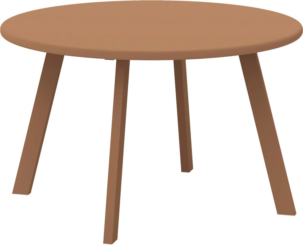 Outsunny Kis kerek kávézóasztal, oldalas asztal csúszásmentes lábakkal, fémből készült kerettel, kertbe, erkélyre, teraszra, nappaliba, Ø 70 x 42 cm,