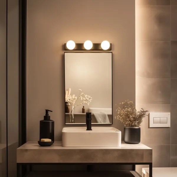 Brilagi - LED fürdőszobai tükörvilágítás HOLLYWOOD 3xLED/3W/230V IP44 fekete