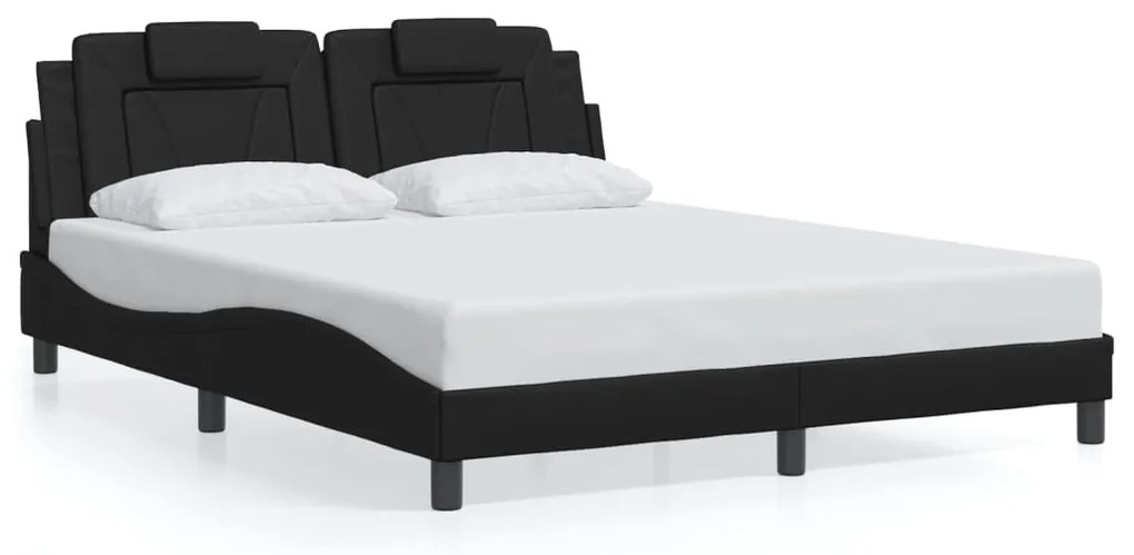 fekete műbőr ágykeret Viana matrac nélkül 160x200 cm