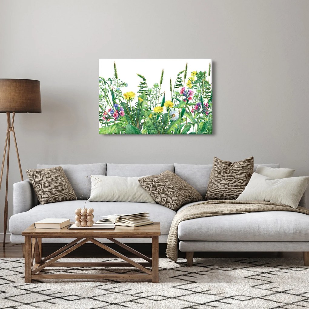 Kép - Festett réti virágok (90x60 cm)